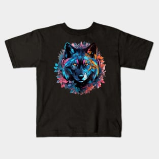 floral wolf Kids T-Shirt